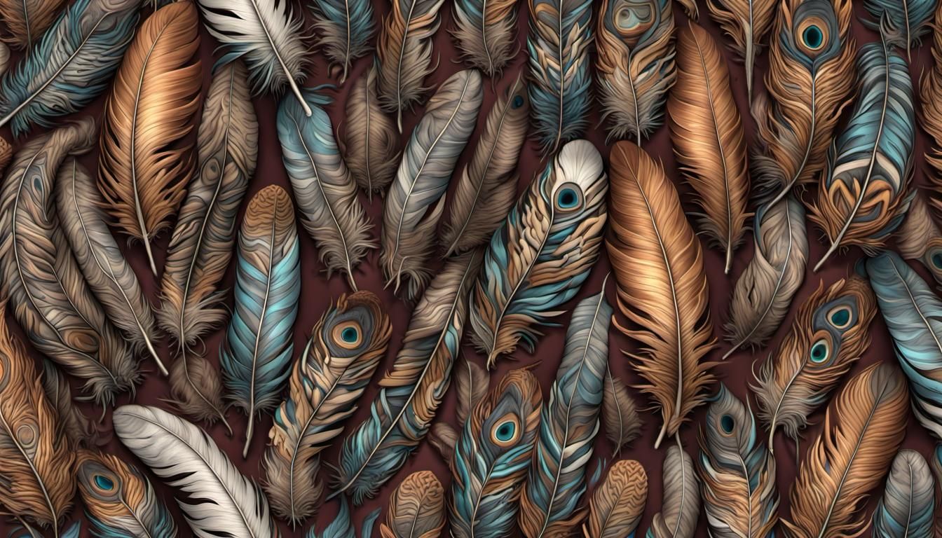 Hyperrealistic Seamless Feather Pattern in 64k Resolution