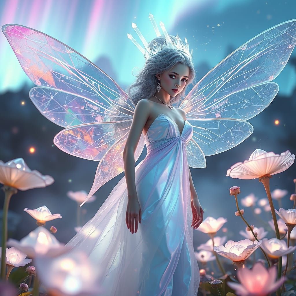 Ethereal Fairy in a Cyberpunk Dreamscape