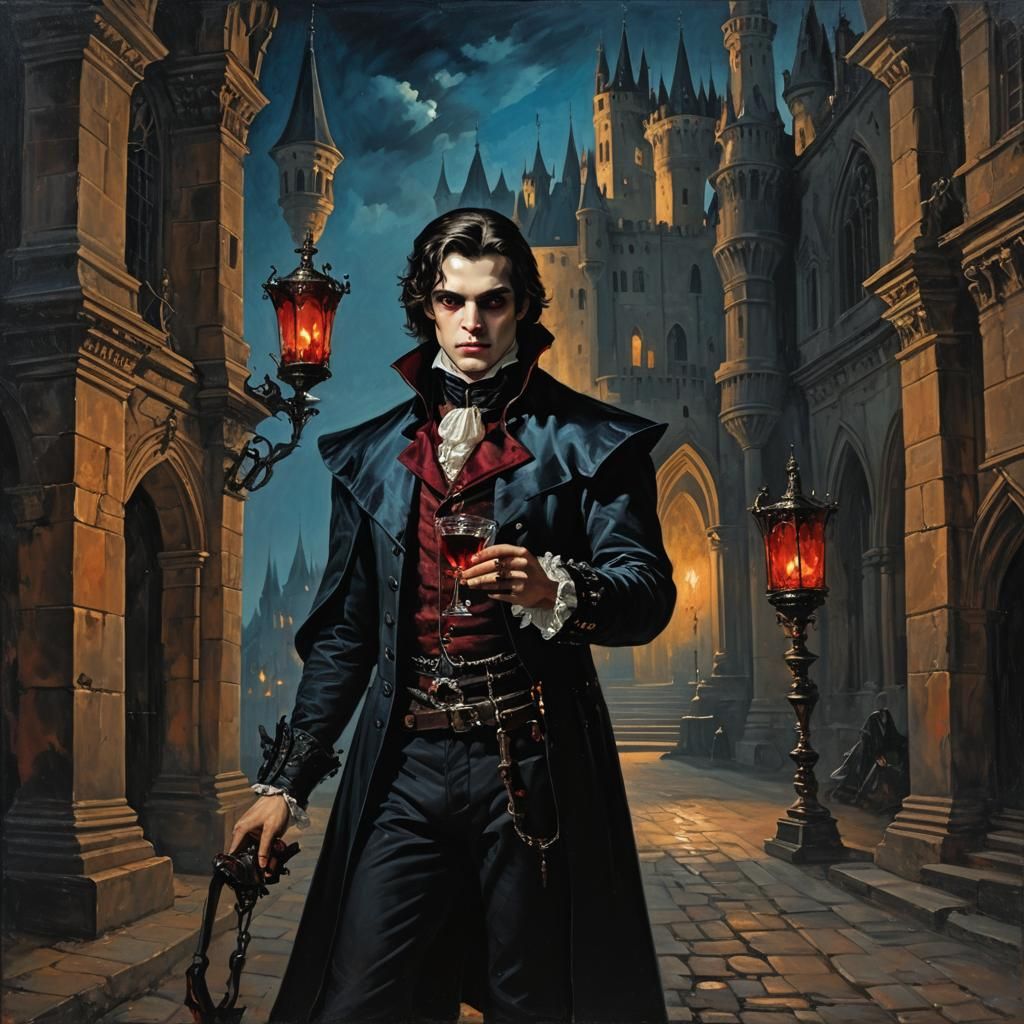 A Dashing Young Vampire Count Under Starry Skies