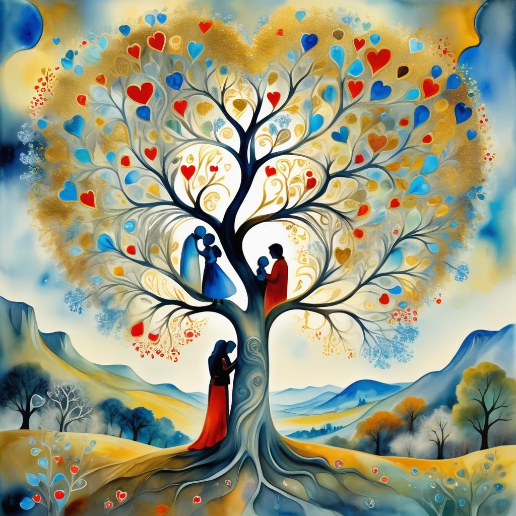 Tree of Life: A Surreal Watercolor Painting