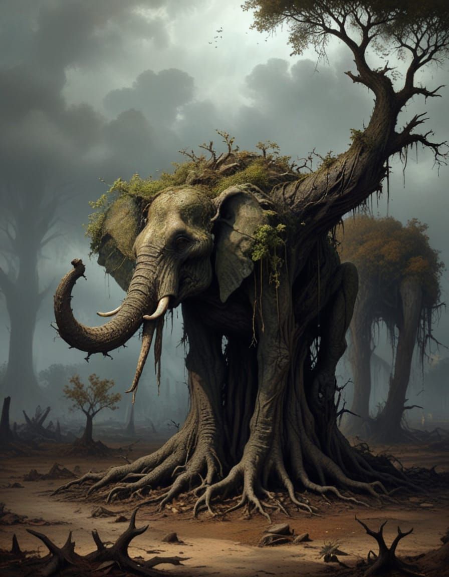 Horrific Tree of Toxins in a Haunted Landscape