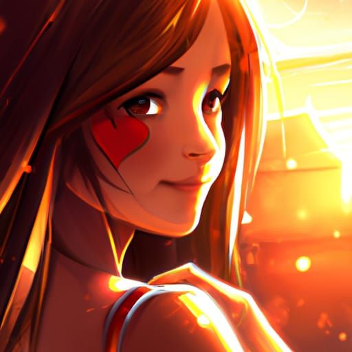 Anime Girlfriend Portrait in Hyperdetailed Style