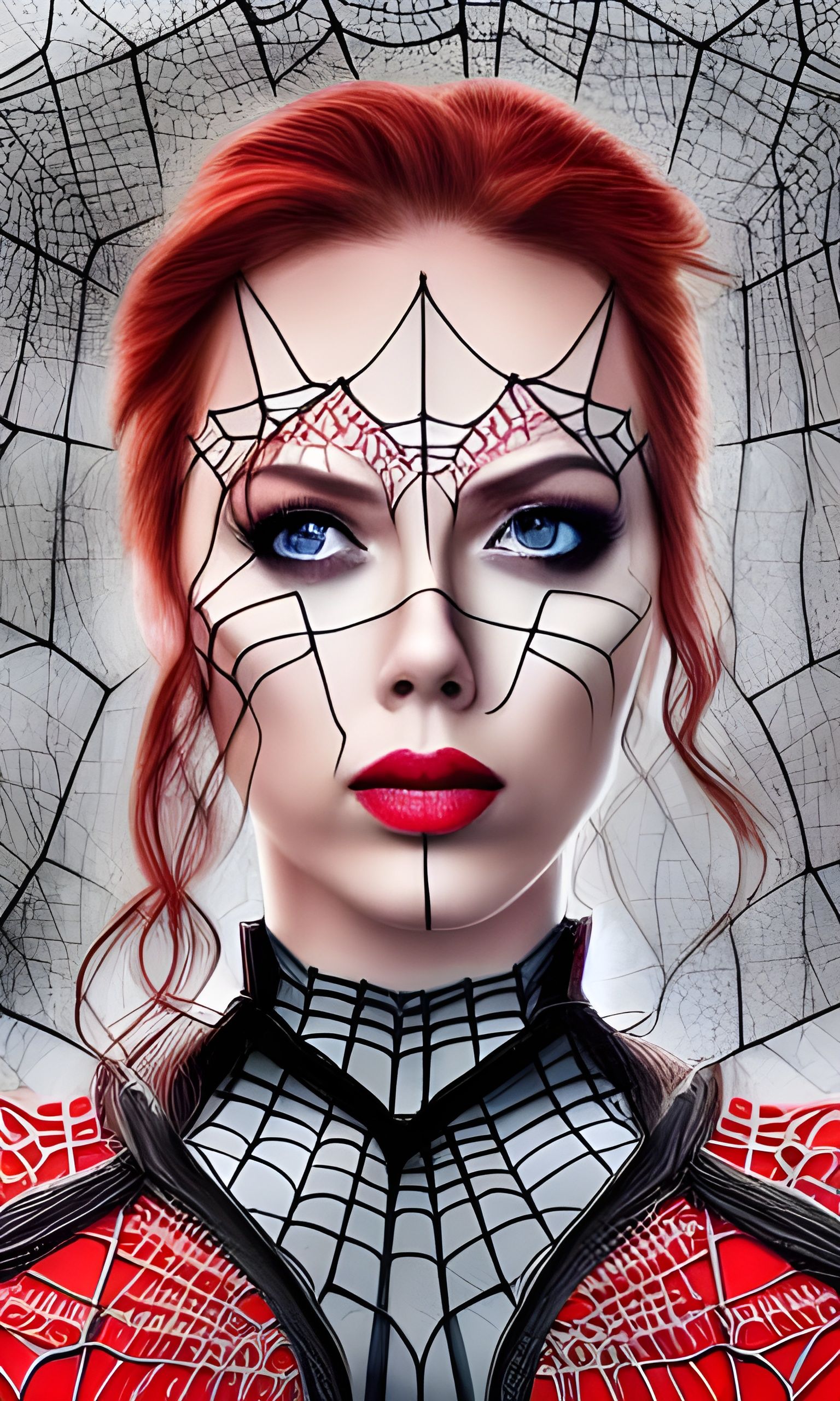 Natasha Romanov as Spiderwoman: Hyperrealistic Digital Art