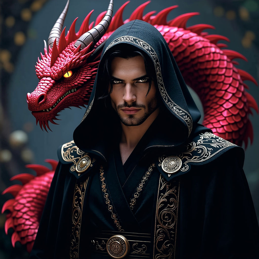 Dragon Companion in Dark Fantasy Style