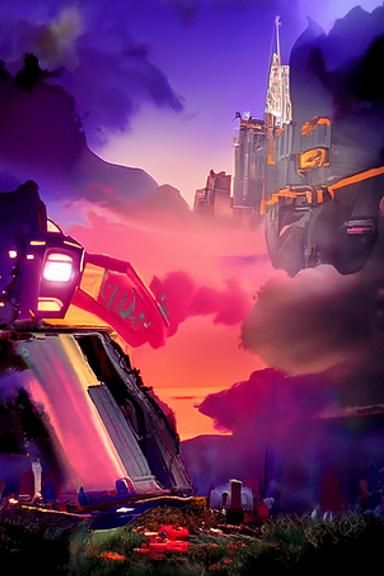 Bumblebee Beehive: Detailed Matte Painting Concept Art