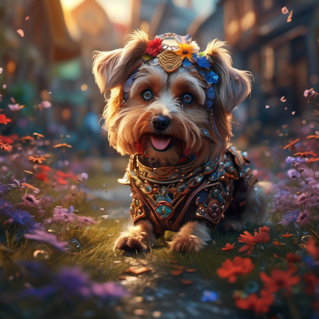 Detailed Colorful Dog in Fantasy Concept Art