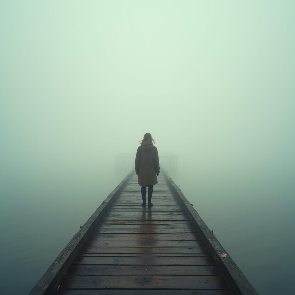 Misty Pier at Dawn: Cinematic Realism