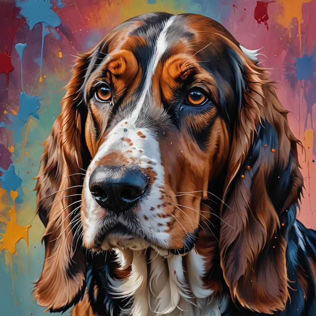 Bassett Hound Portrait in Hyperrealistic Oil Painting