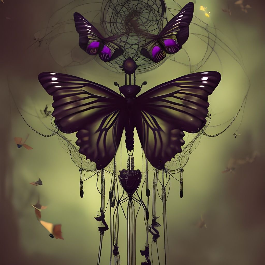 Sinister Butterflies Swarming Dreamcatcher in 4K