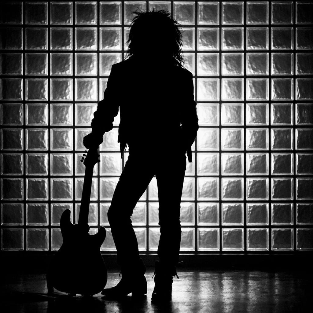 1985 Rocker Silhouette Before Glass Block Window