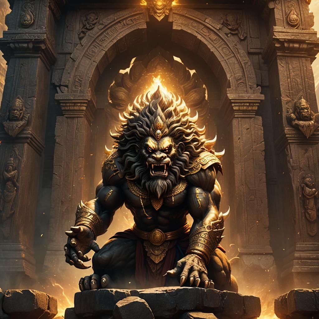 Lord Narasimha Rips Apart Demon King
