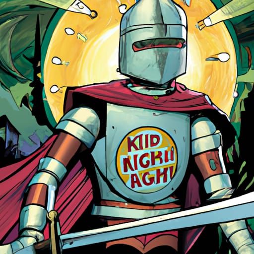 Pizza Knight in Comic Book Style