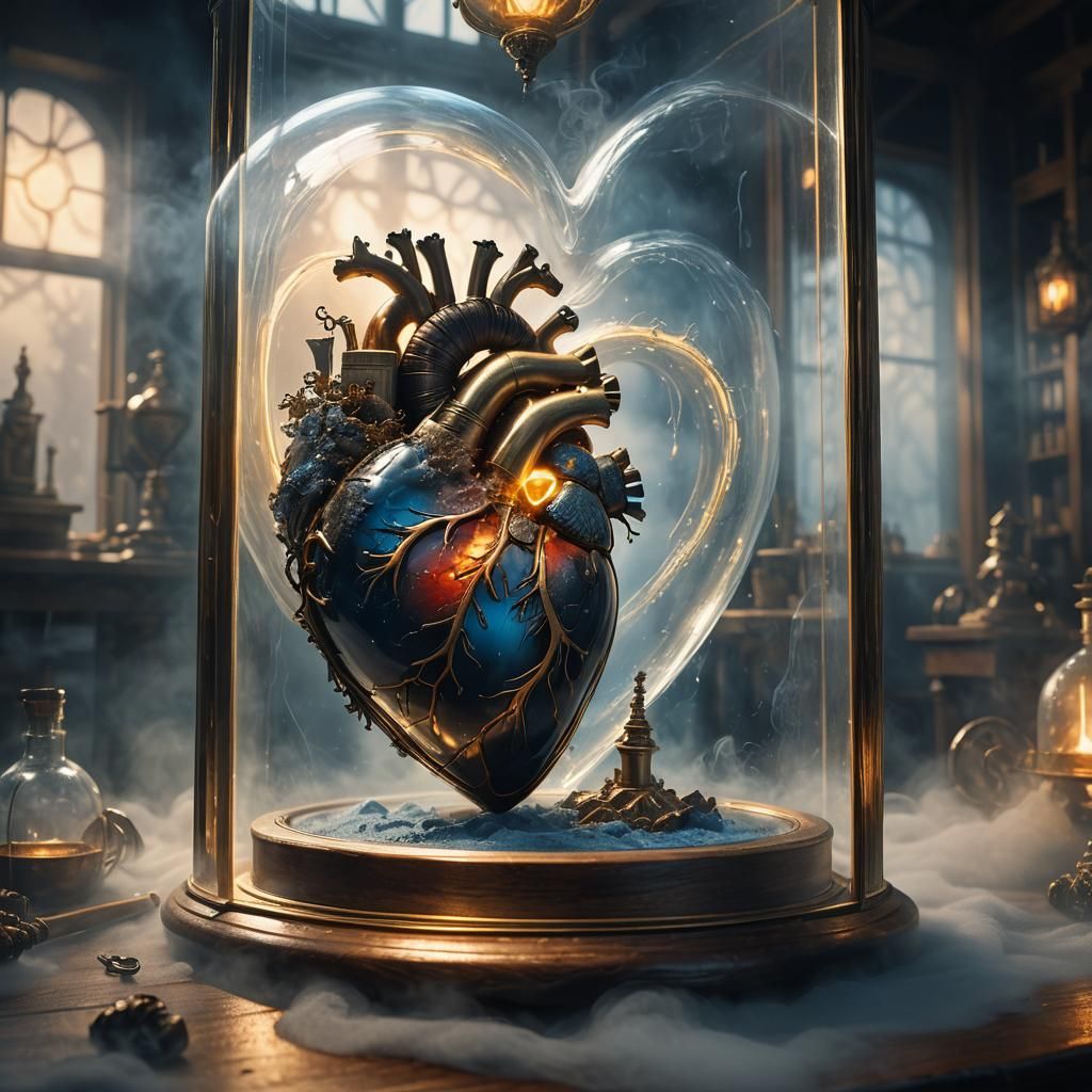 Beating Heart in Glass Case: Fantasy Concept Art