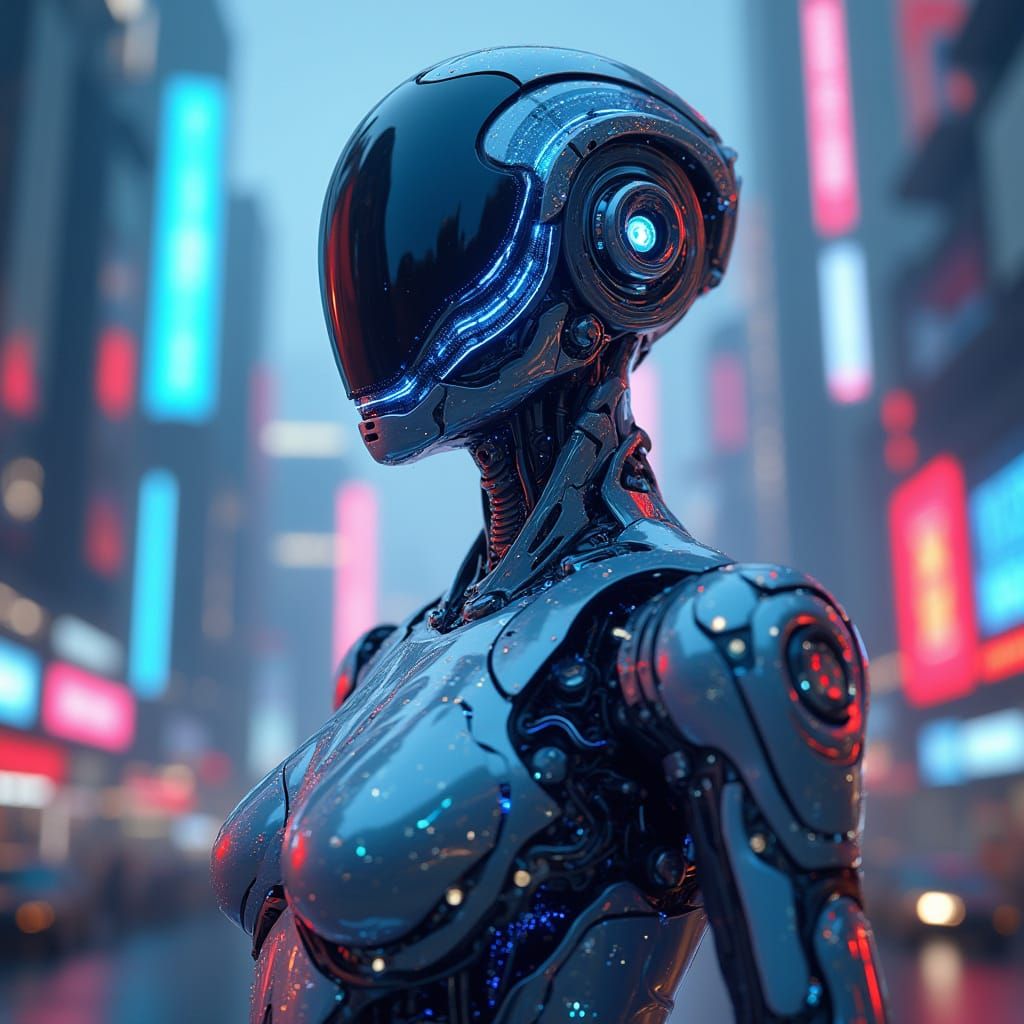 Futuristic AI Marketing Strategist Embodies Creative Innovat...