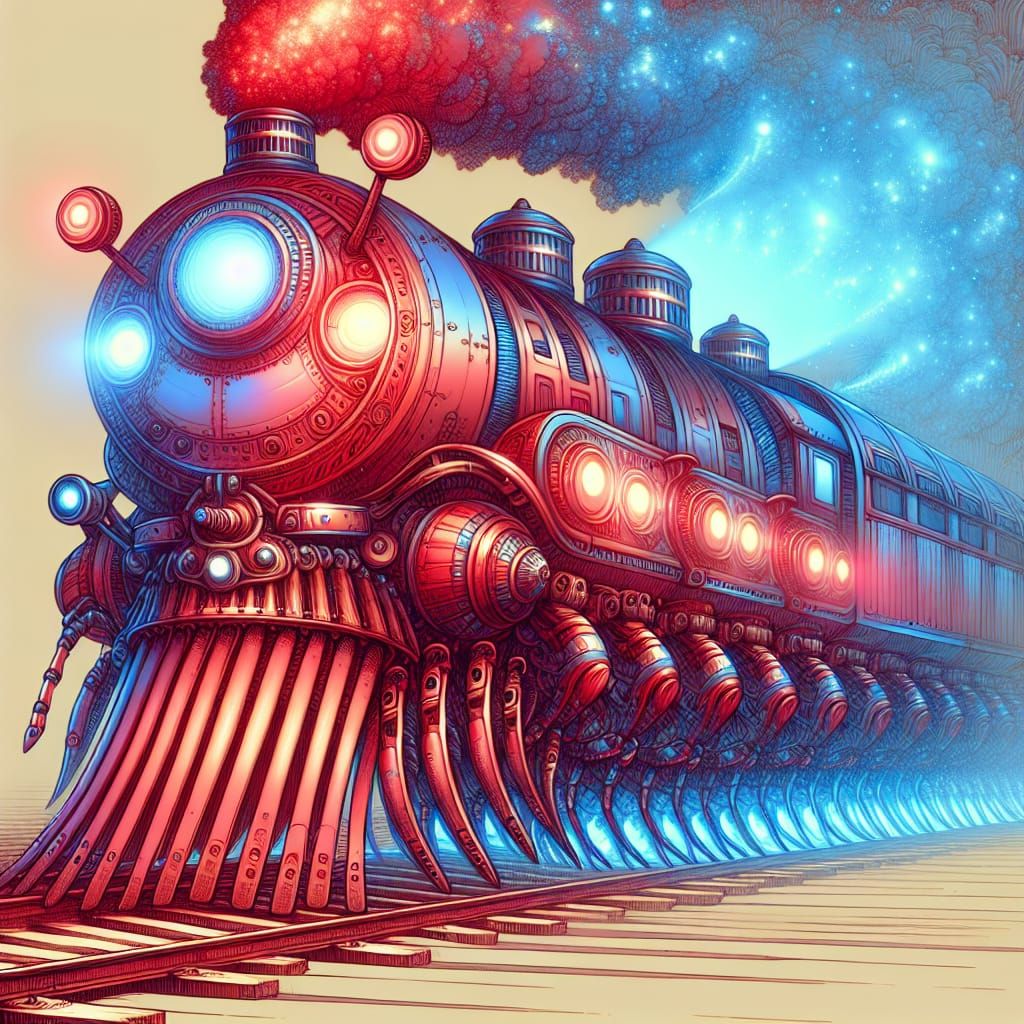 Giant Steampunk Millipede Emitting Radiant Smoke