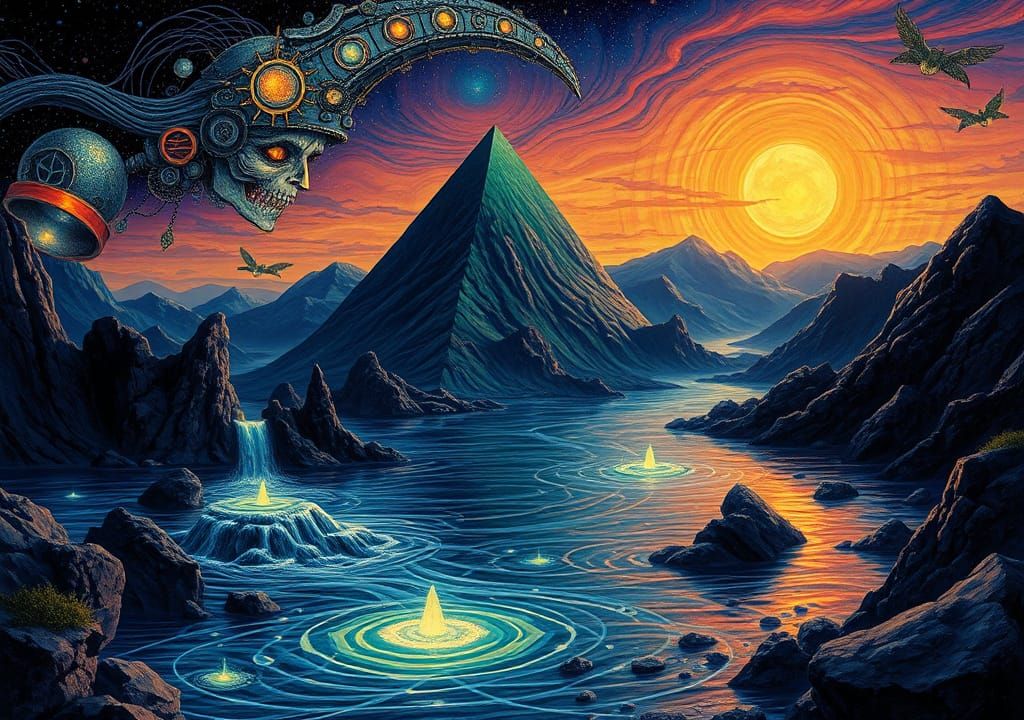 Cosmic Witch and Vortex Lake, Steampunk Eldritch Style