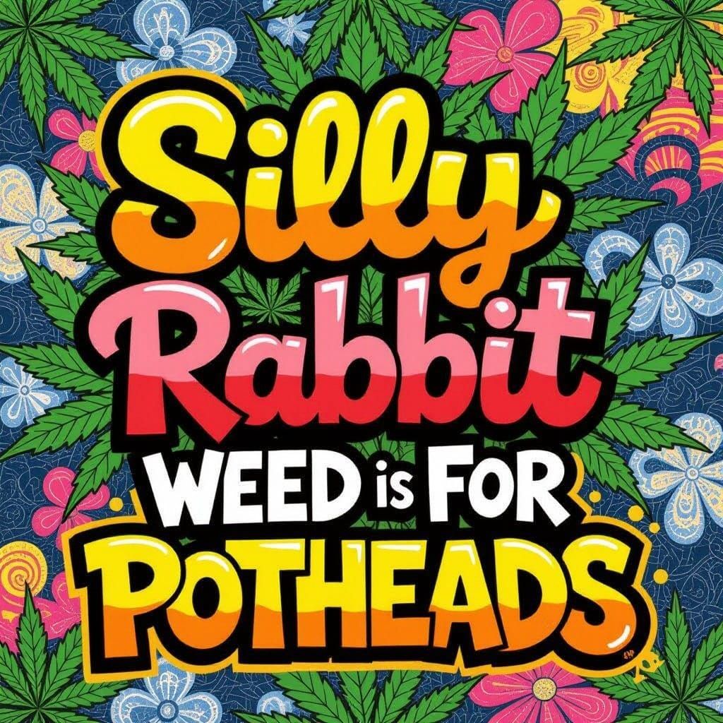 Playful Marijuana Wallpaper with Whimsical Graffiti Letters