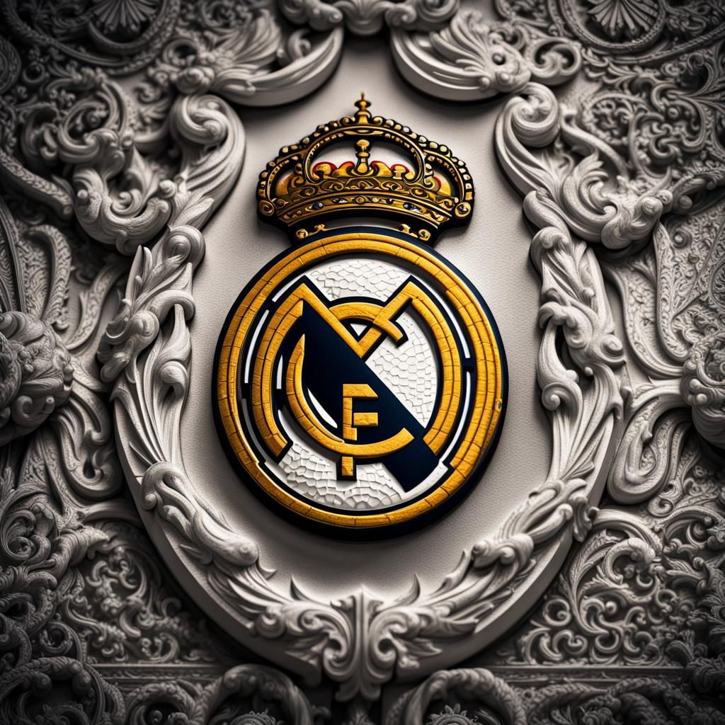 Hyperrealistic Real Madrid Shield in HDR
