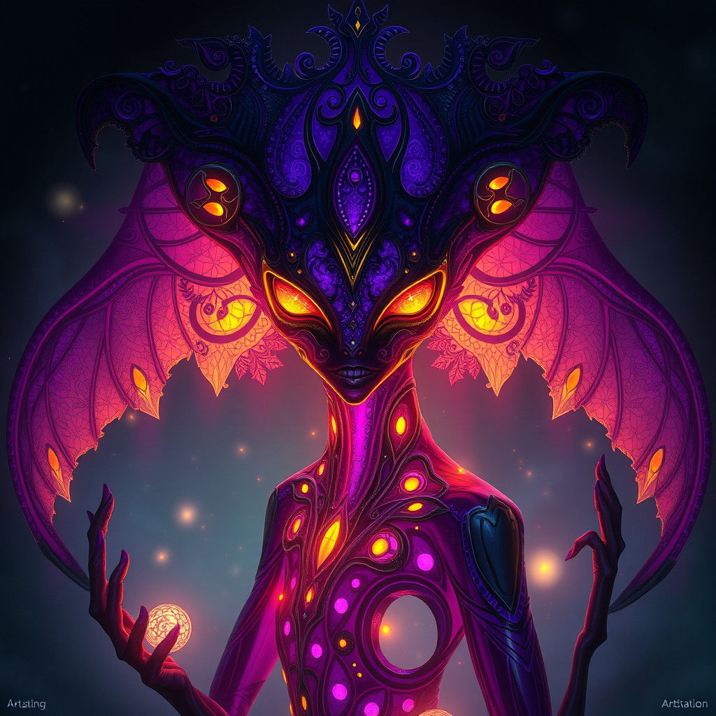 Ethereal Aliens in Dark Fantasy Dreamscape