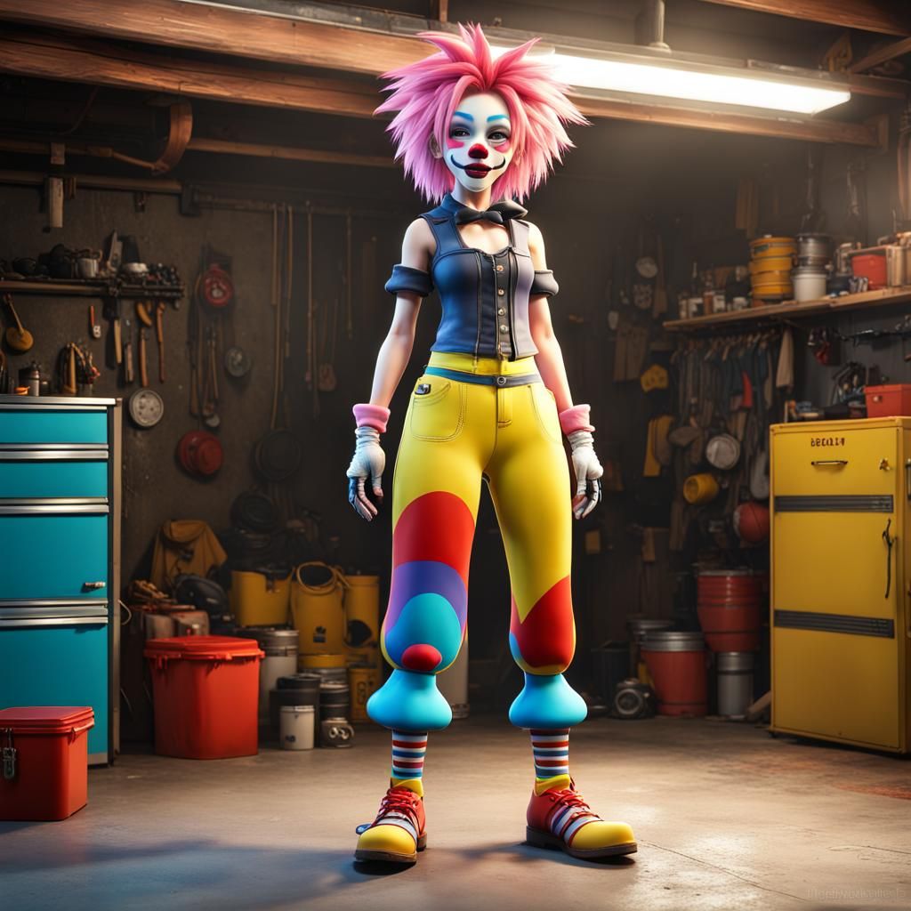 Cindy from Final Fantasy XV as a Clown