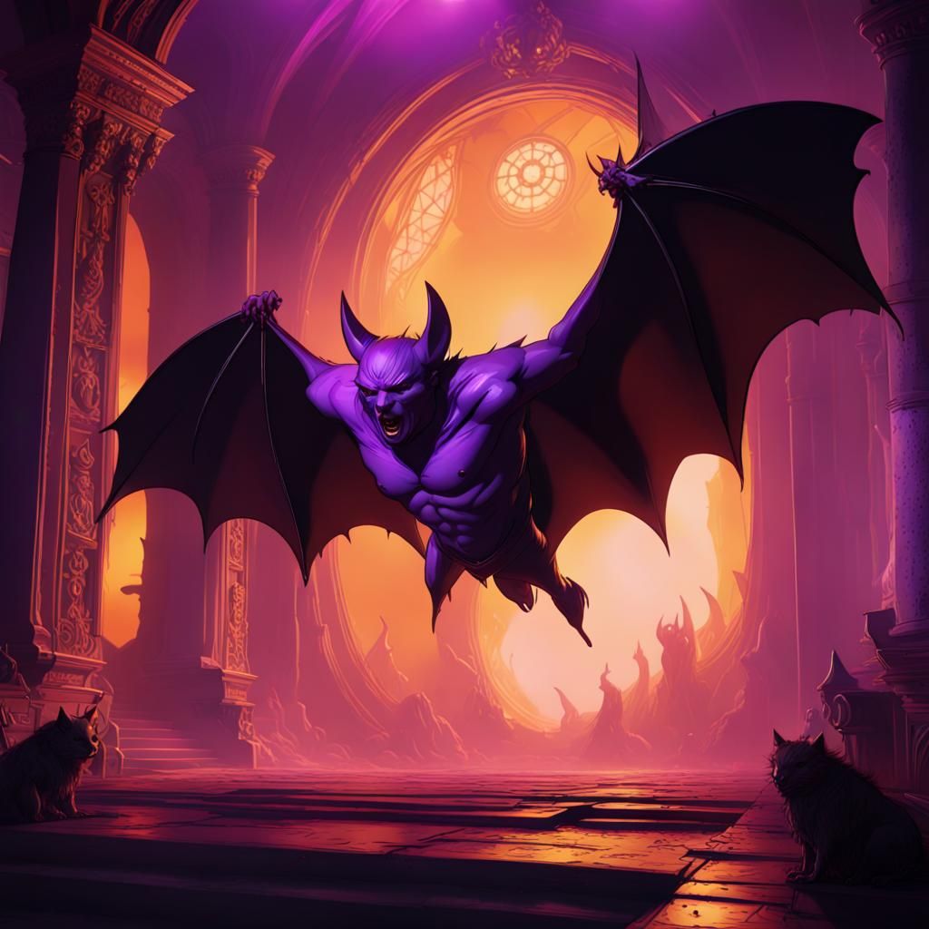 Dark Fantasy Bat: Hyperdetailed Art Nouveau Style