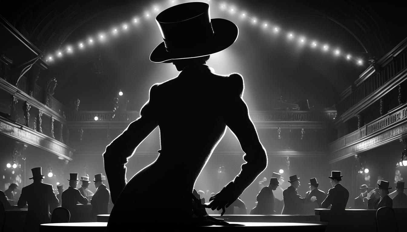 Silhouette of 1930s Dancer in Spotlight, 3D Digital Art