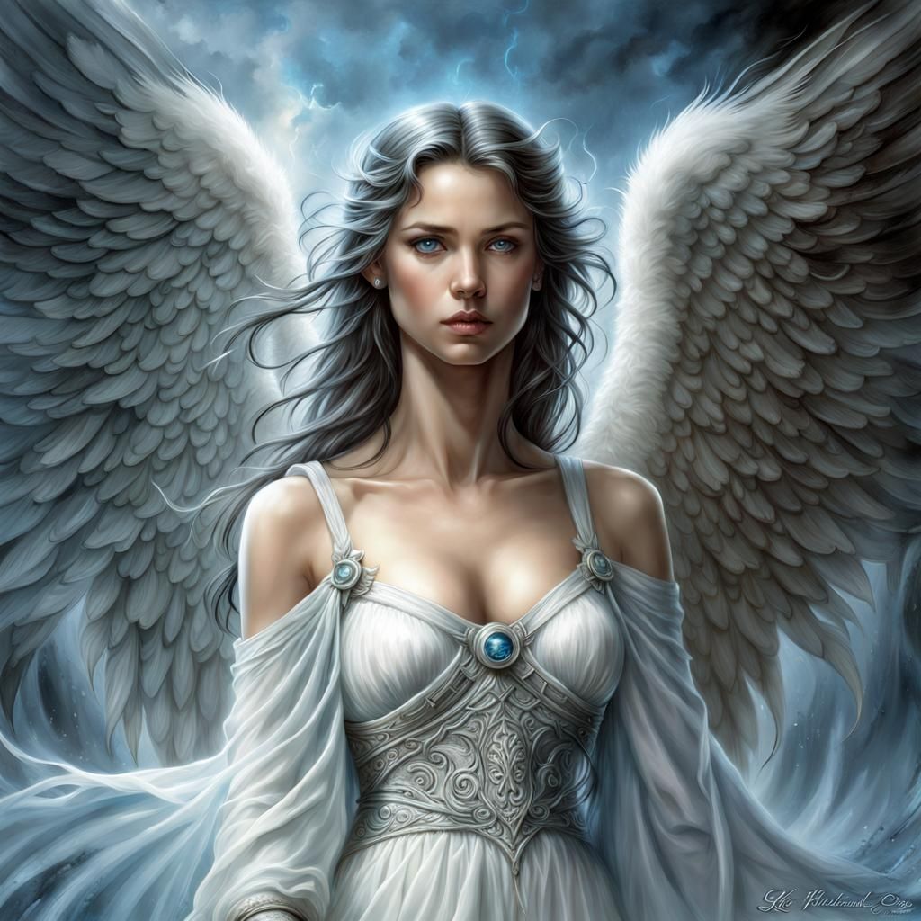 Fantasy Angel Portrait in Luis Royo Style