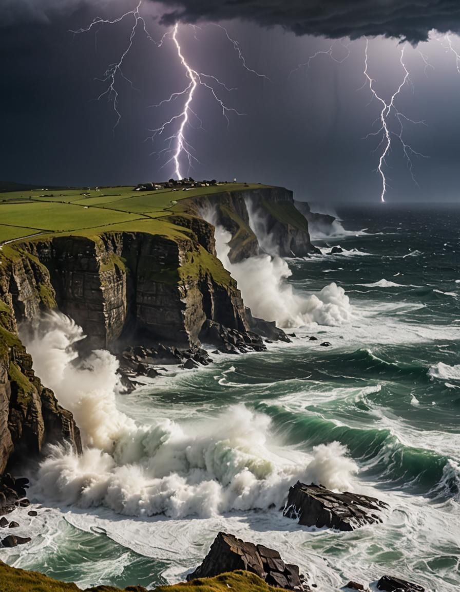 Powerful Storm at Cape Horn with Lightning
