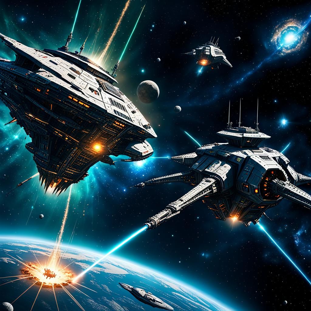 Two ancient alien AIs, a destroyer and a seeder, fight in space.