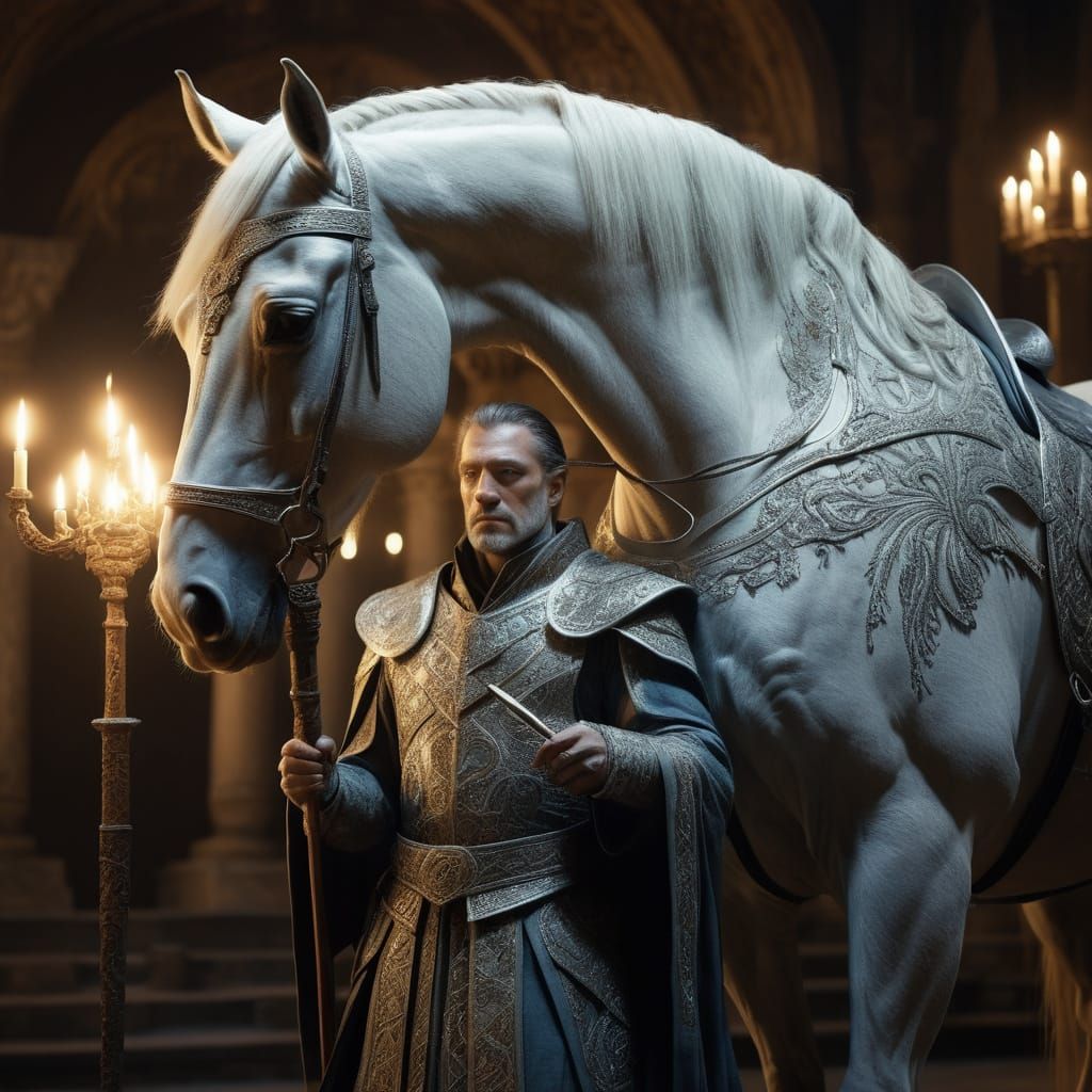 Centaur Scholar with Scrolls in Fantasy Art Style