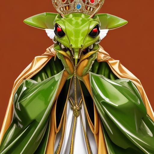 Anthropomorphic Praying Mantis Queen with Head