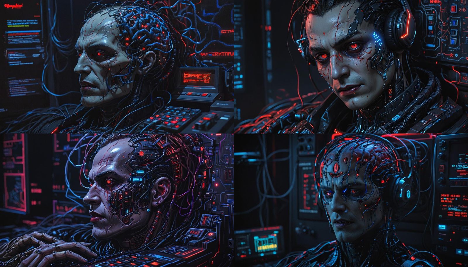 Vampire Asleep with Brain Computer Interface in Synthwave St...