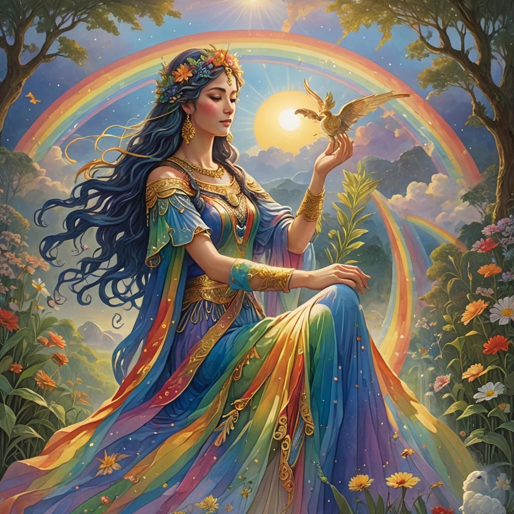 Goddess of the rainbow and morning dawn