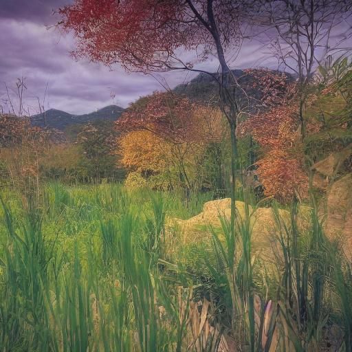 Steampunk Bugis Tribe Landscape with Steam Engine