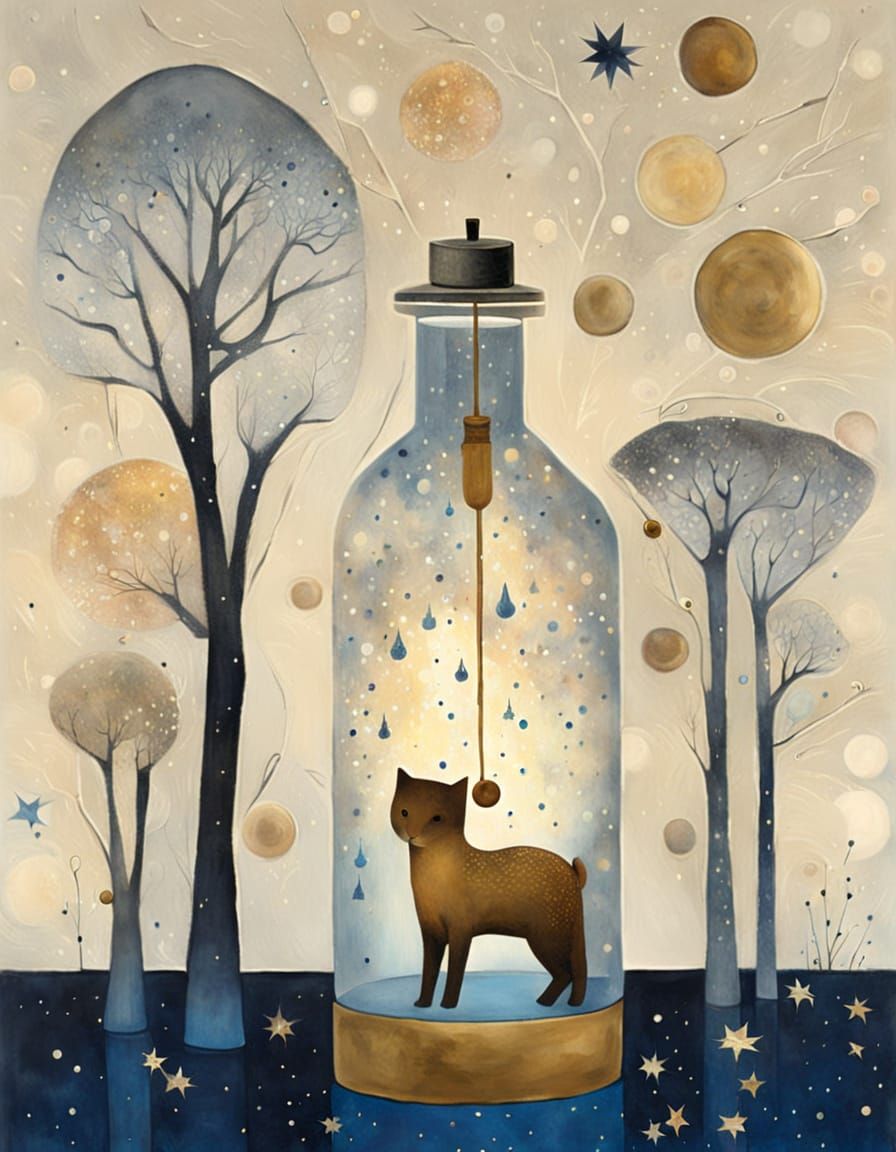 Galaxy in a Bottle: Oil Painting