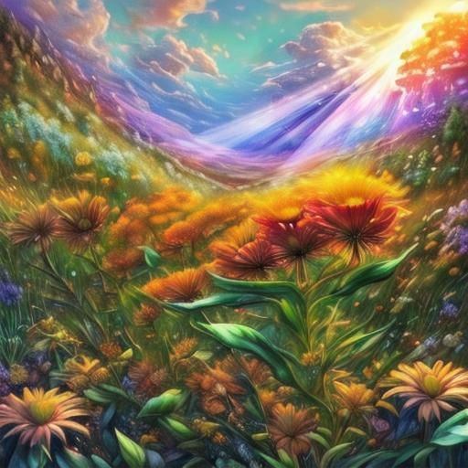 Floral Still Life in Impressionist Oil Painting Style