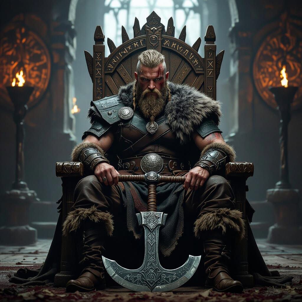 Viking King Ragnar Lothbrok in Epic Historical Style