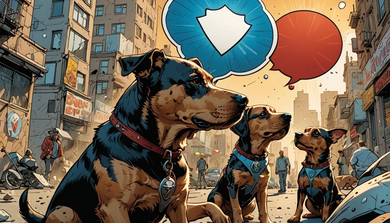 Comic Illustration: Dog as Baby's Protector