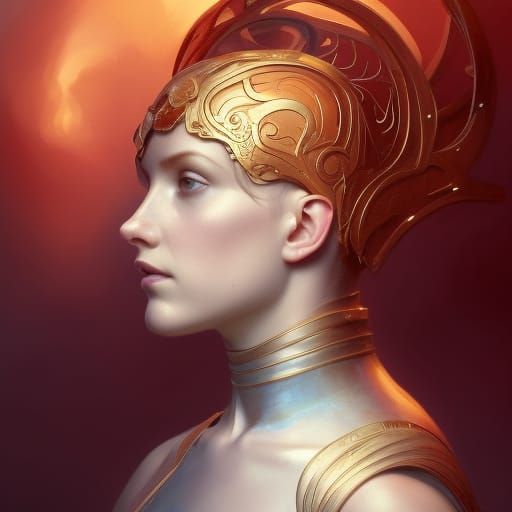 Art Nouveau Elf in Dragonfly Armor