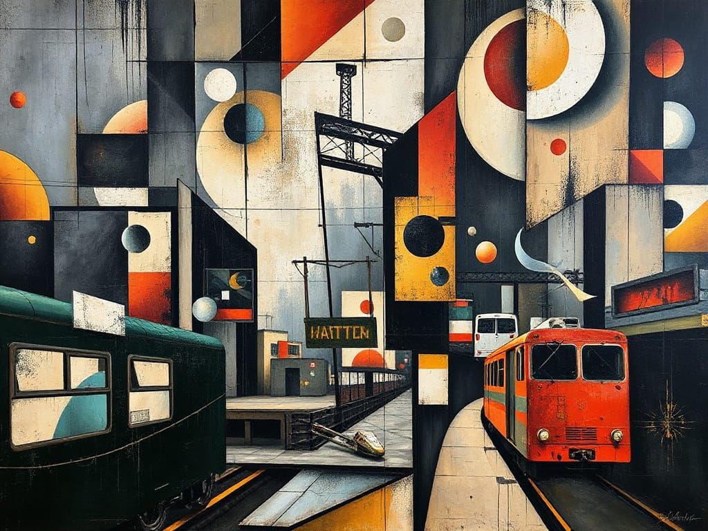 Distorted Dreamscape in Surrealist Abstraction