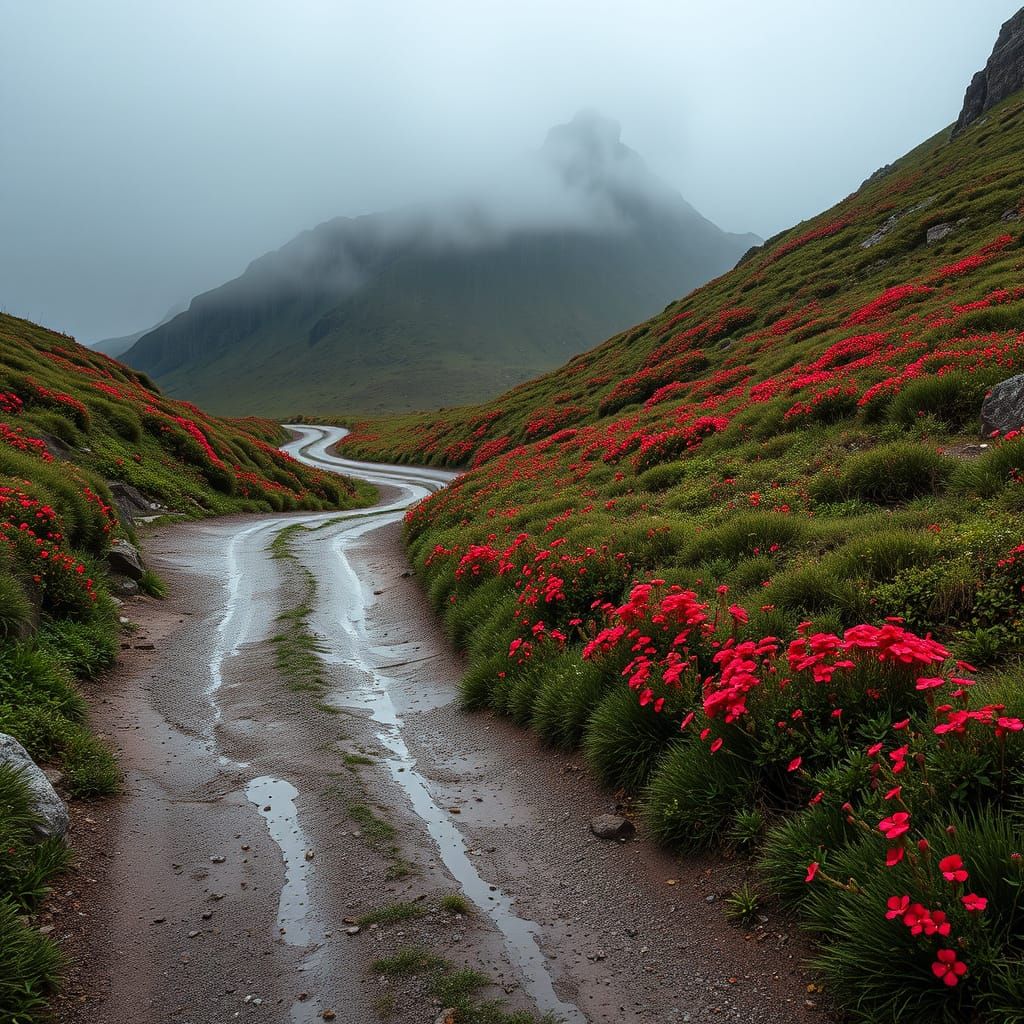 Chemin de terre sinueux