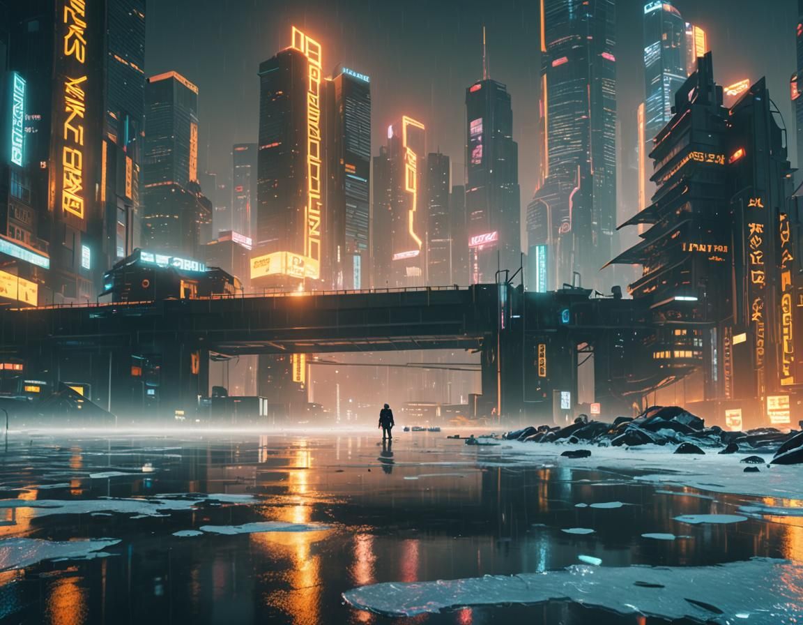 Muskrat in Cyberpunk 2099 Cityscape