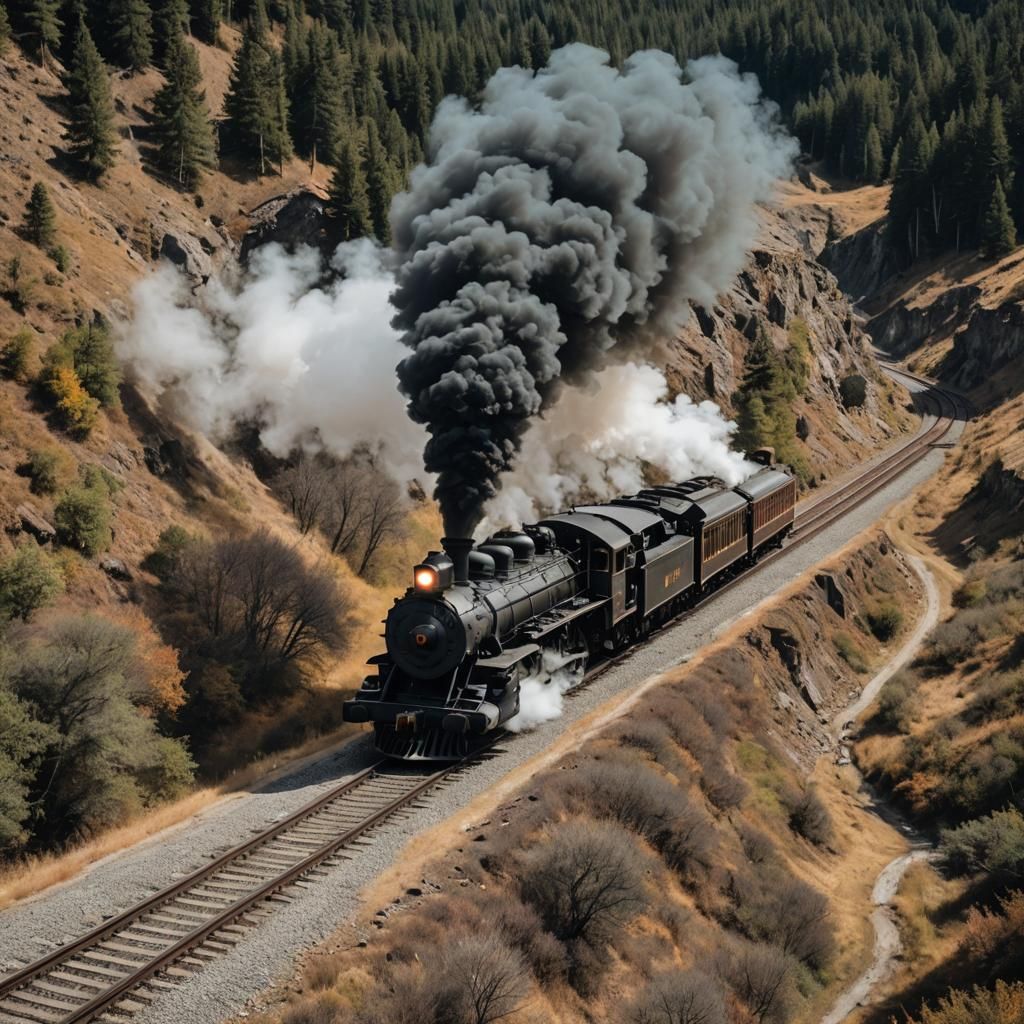 Vintage Railroad Steam Train