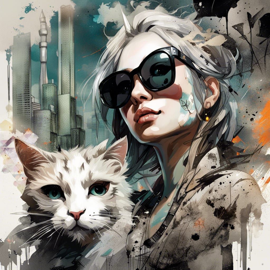 Unicorn and Cat Selfie in Nuclear Apocalypse