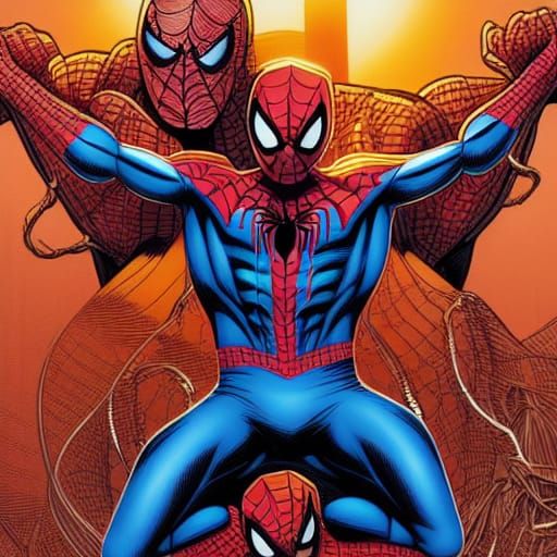 Spidey and Friends in Comic Book Art Style