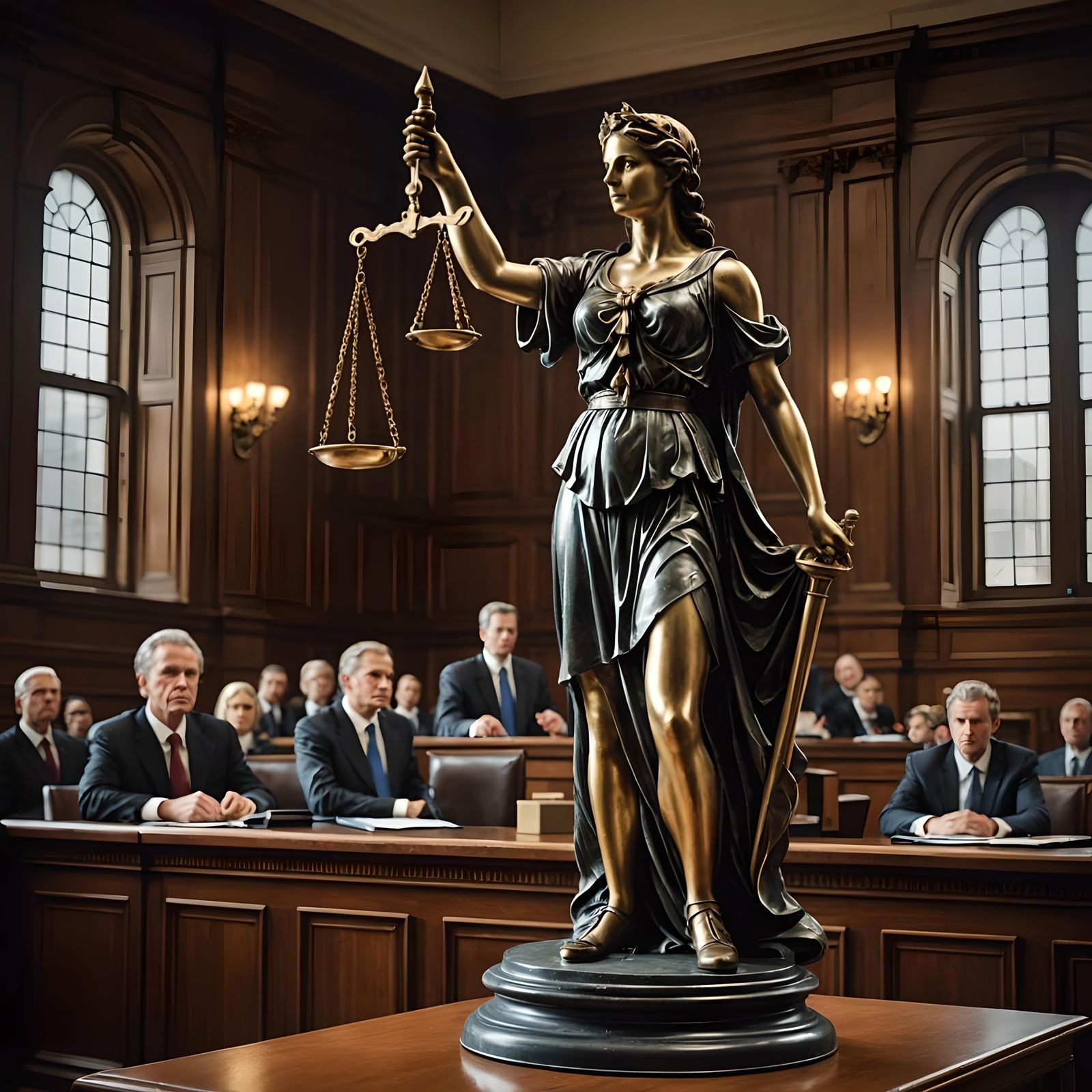 Courtroom Masterpiece: Lady Justice Testifies