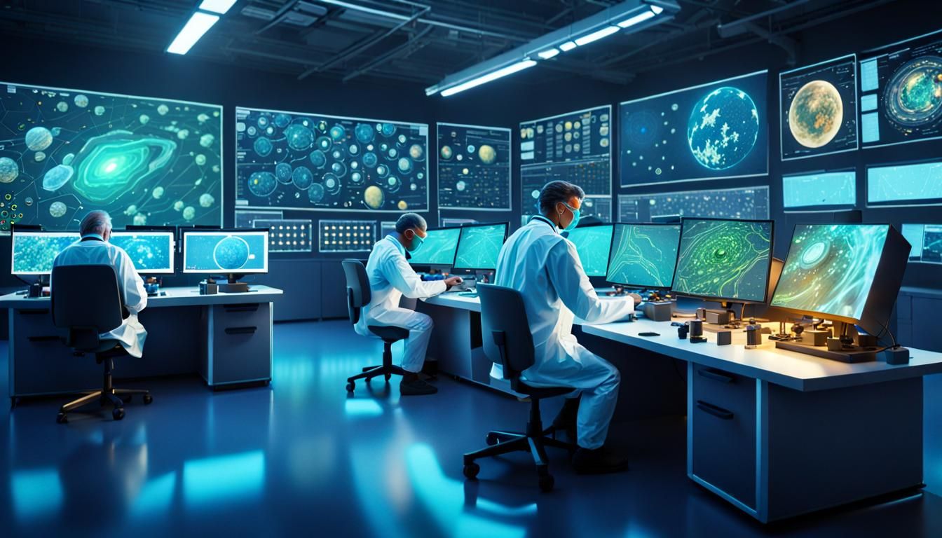 Scientist in Space Lab: Intricate 8K Concept Art