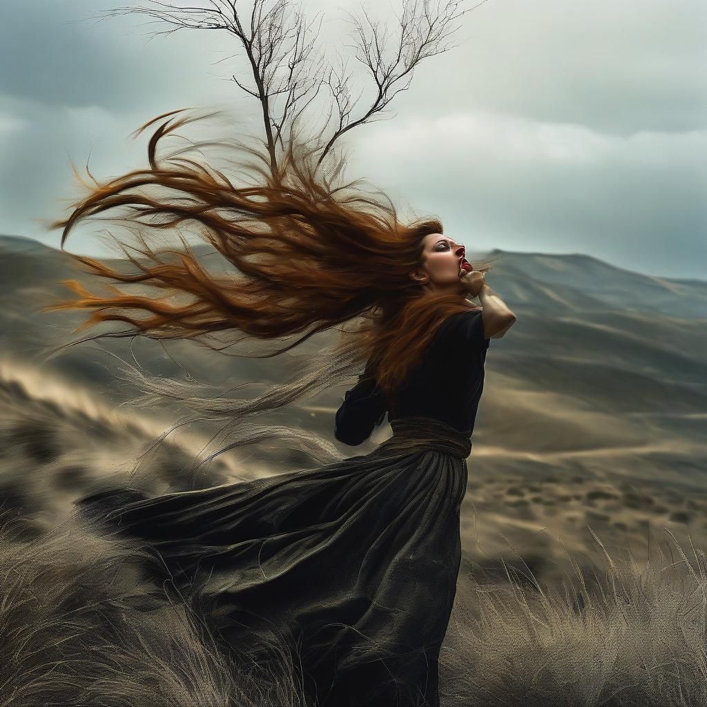 Woman in Wind: Surreal Photography with Rich Colors