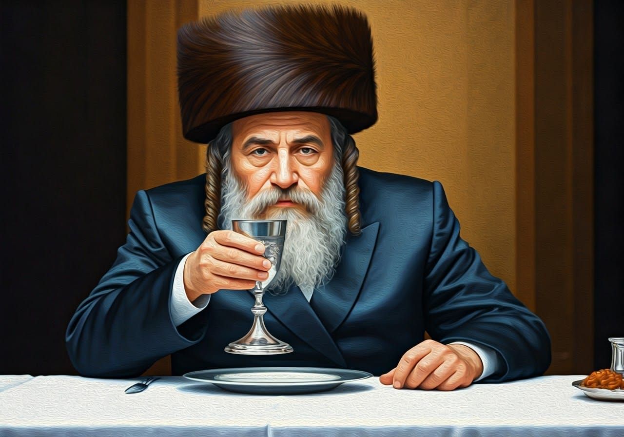 Hasidic Jew Portrait in Oil Paint Style
