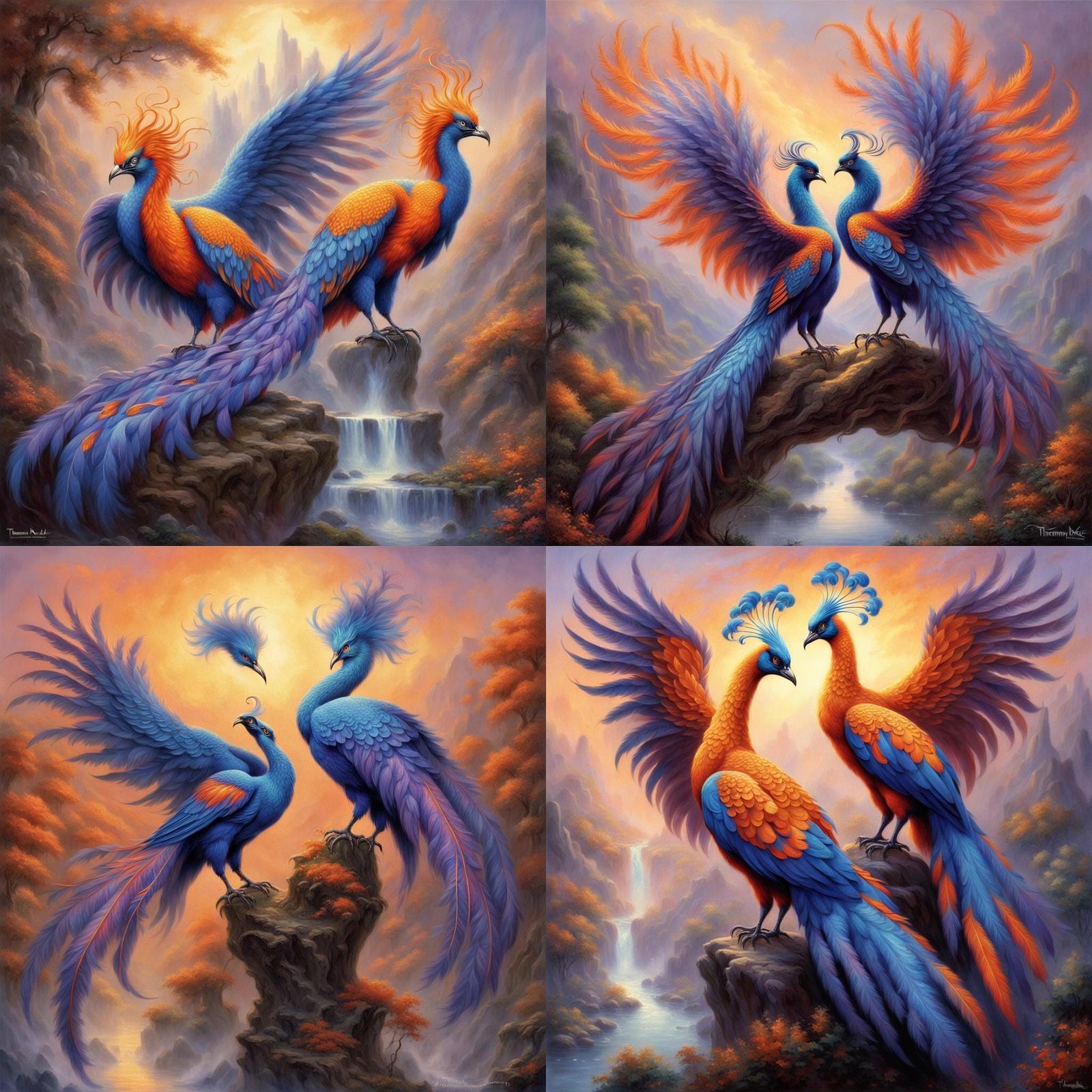 Two-Headed Phoenix in Ethereal Fantasy Style